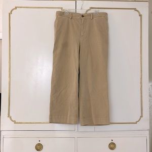 Gap twill khaki wide leg crop pants